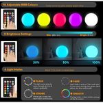 luminária bola copu luz led 14 polegadas 16 cores colorido a-mbi