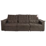 sofá 5 lugares aga califórnia retrátil e reclinável com carregador indução tabaco (mp)