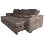 sofá 5 lugares aga califórnia retrátil e reclinável com carregador indução tabaco (mp)