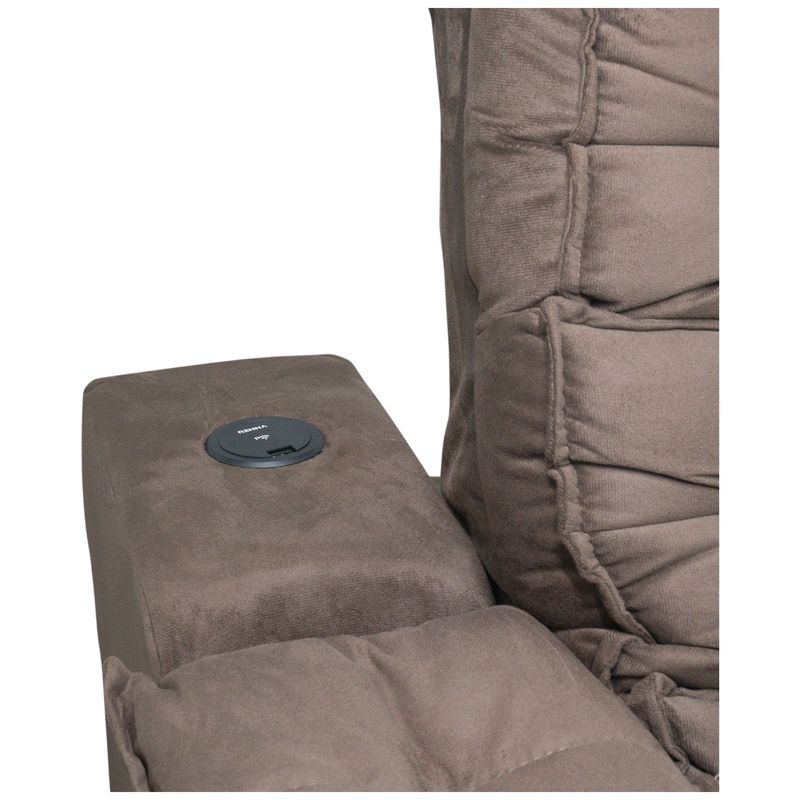 sofá 5 lugares aga califórnia retrátil e reclinável com carregador indução tabaco (mp)