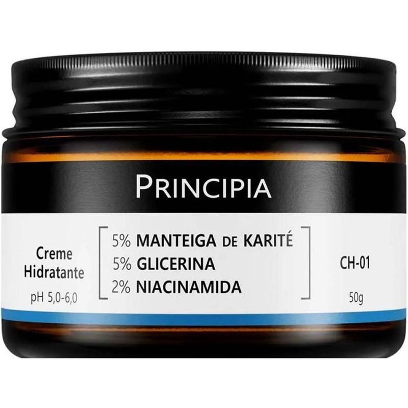 creme hidratante facial principia % manteiga de karité + 5% glicerina + 2% niacinamida ch-01 50g