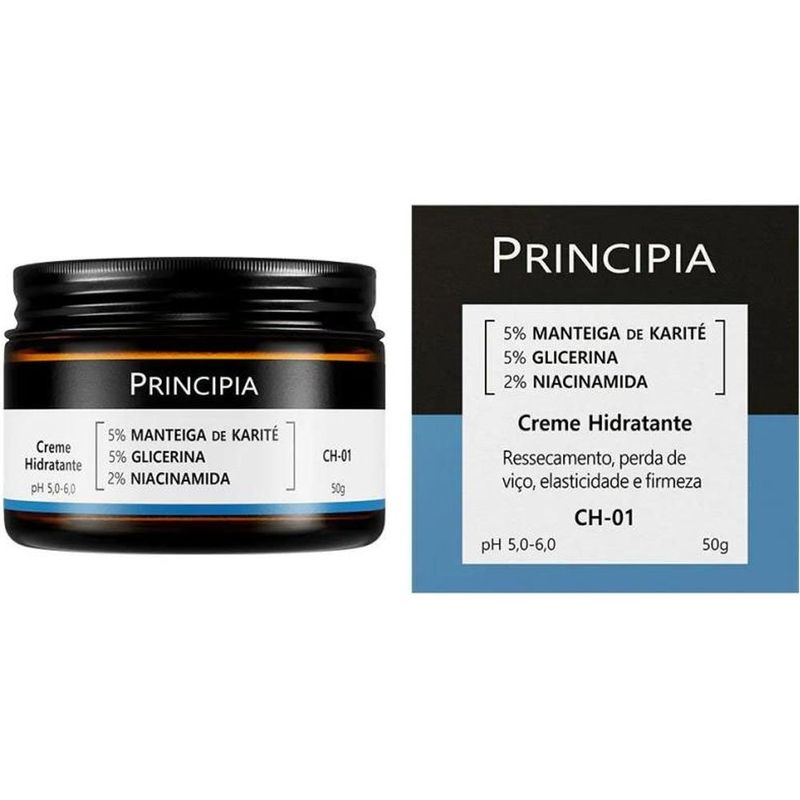 creme hidratante facial principia % manteiga de karité + 5% glicerina + 2% niacinamida ch-01 50g