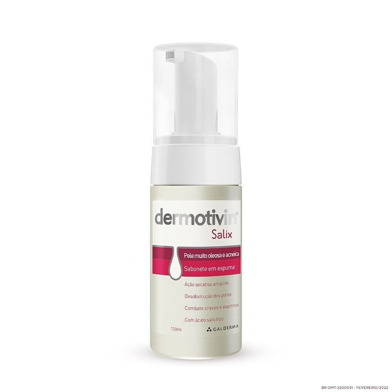 sabonete em espuma facial dermotivin salix 130ml