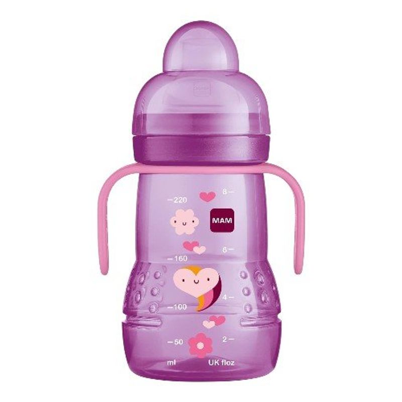copo com canudinho 227ml para crianças de 1 a 3 anos mam roxo a-mbi