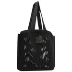 bolsa brizza arezzo shopping crochê mônaco grande preta 39x10x37cm (mp)