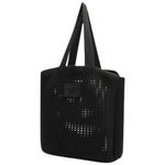 bolsa brizza arezzo shopping crochê mônaco grande preta 39x10x37cm (mp)