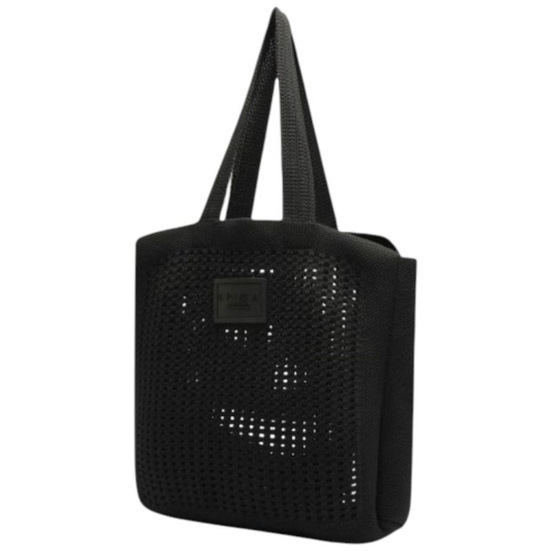 bolsa brizza arezzo shopping crochê mônaco grande preta 39x10x37cm (mp)