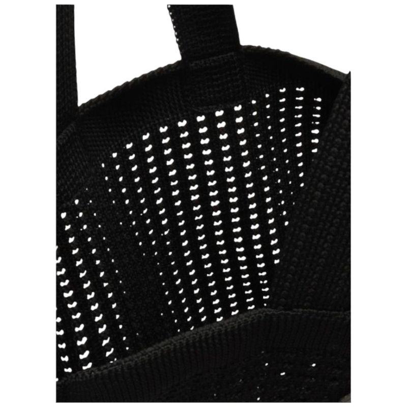 bolsa brizza arezzo shopping crochê mônaco grande preta 39x10x37cm (mp)