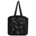 bolsa brizza arezzo shopping crochê mônaco grande preta 39x10x37cm (mp)