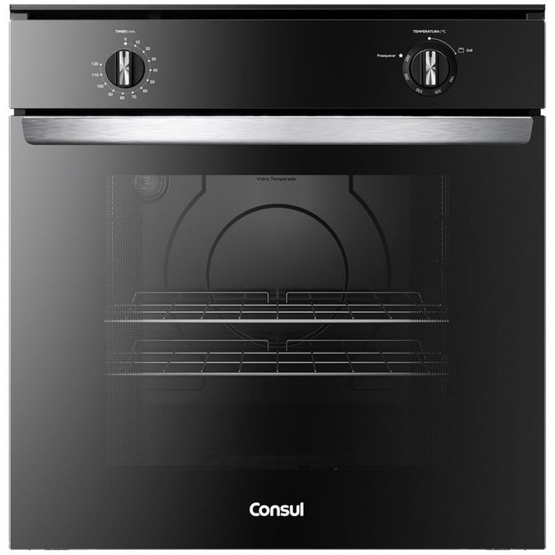 forno a gás consul 78 litros de embutir na cor preto coa84cerna