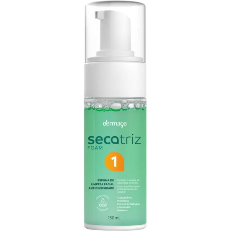 espuma de limpeza facial antioleosidade dermage secatriz foam 150ml