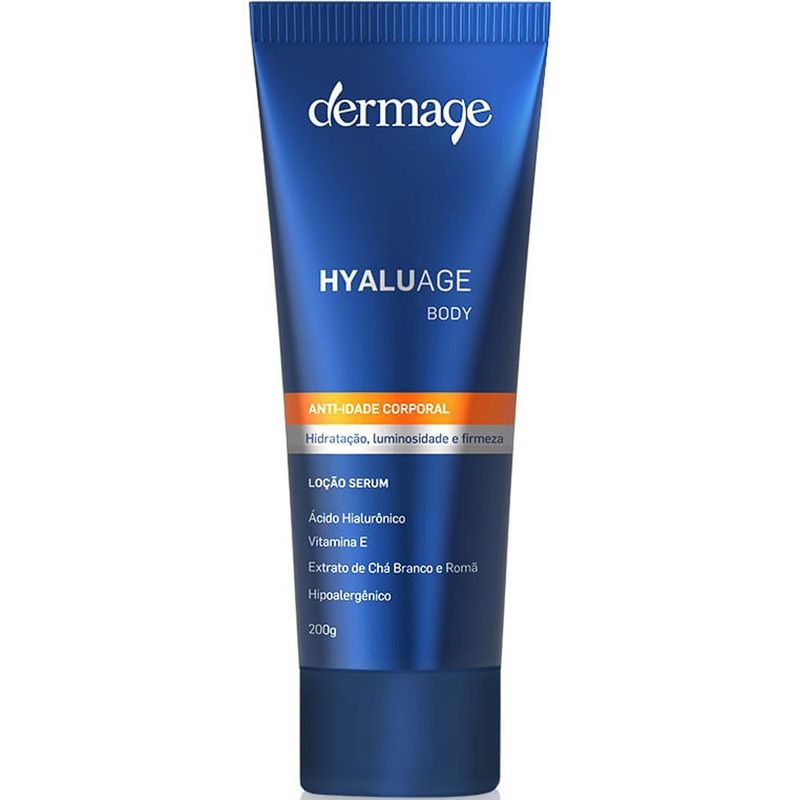 loção sérum de hidratação corporal dermage hyaluage body anti-idade 200g