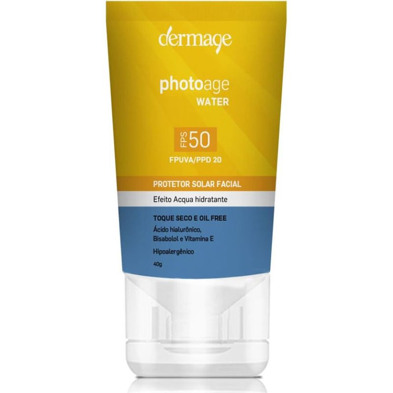 protetor solar facial dermage photoage water fps50 40g