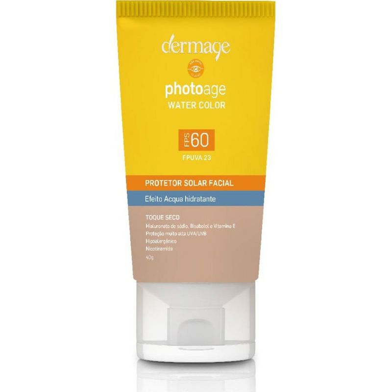 protetor solar facial dermage photoage water color fps60 40g
