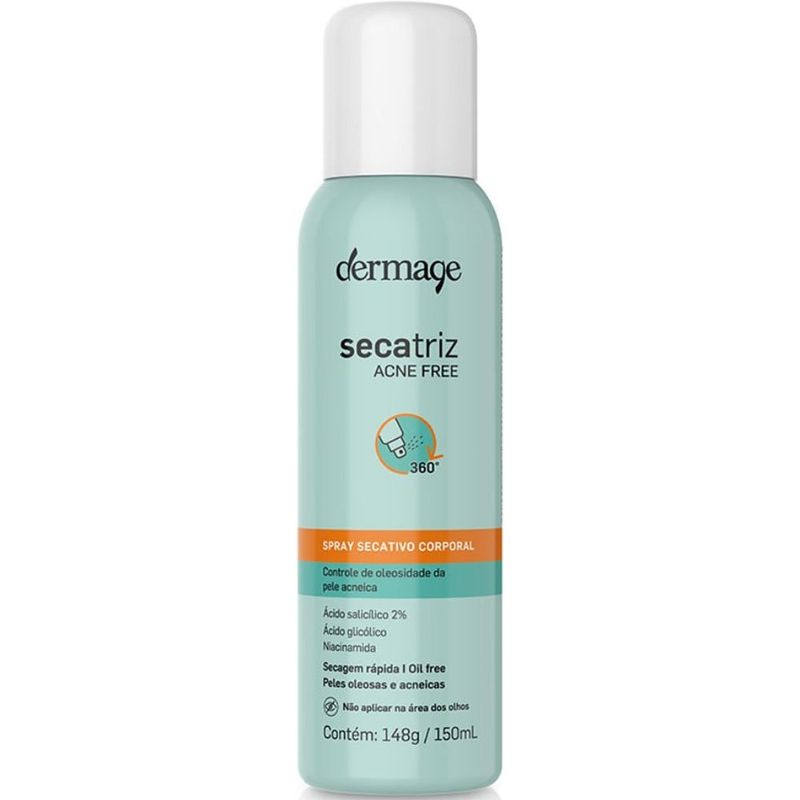 spray secativo corporal dermage secatriz acne free 150ml