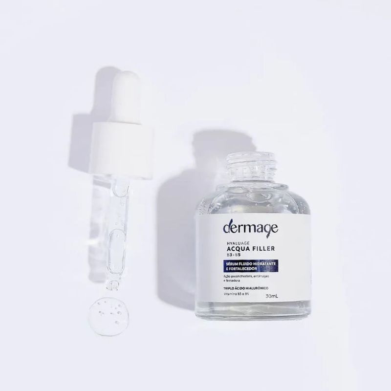 sérum fluido hidratante e fortalecedor dermage hyaluage acqua filler b3 + b5 30ml