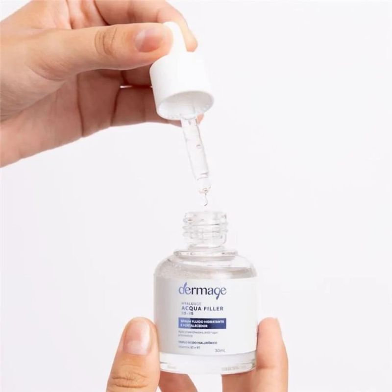 sérum fluido hidratante e fortalecedor dermage hyaluage acqua filler b3 + b5 30ml