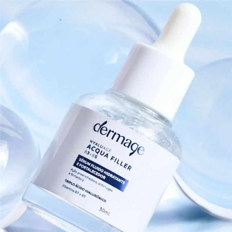 sérum fluido hidratante e fortalecedor dermage hyaluage acqua filler b3 + b5 30ml