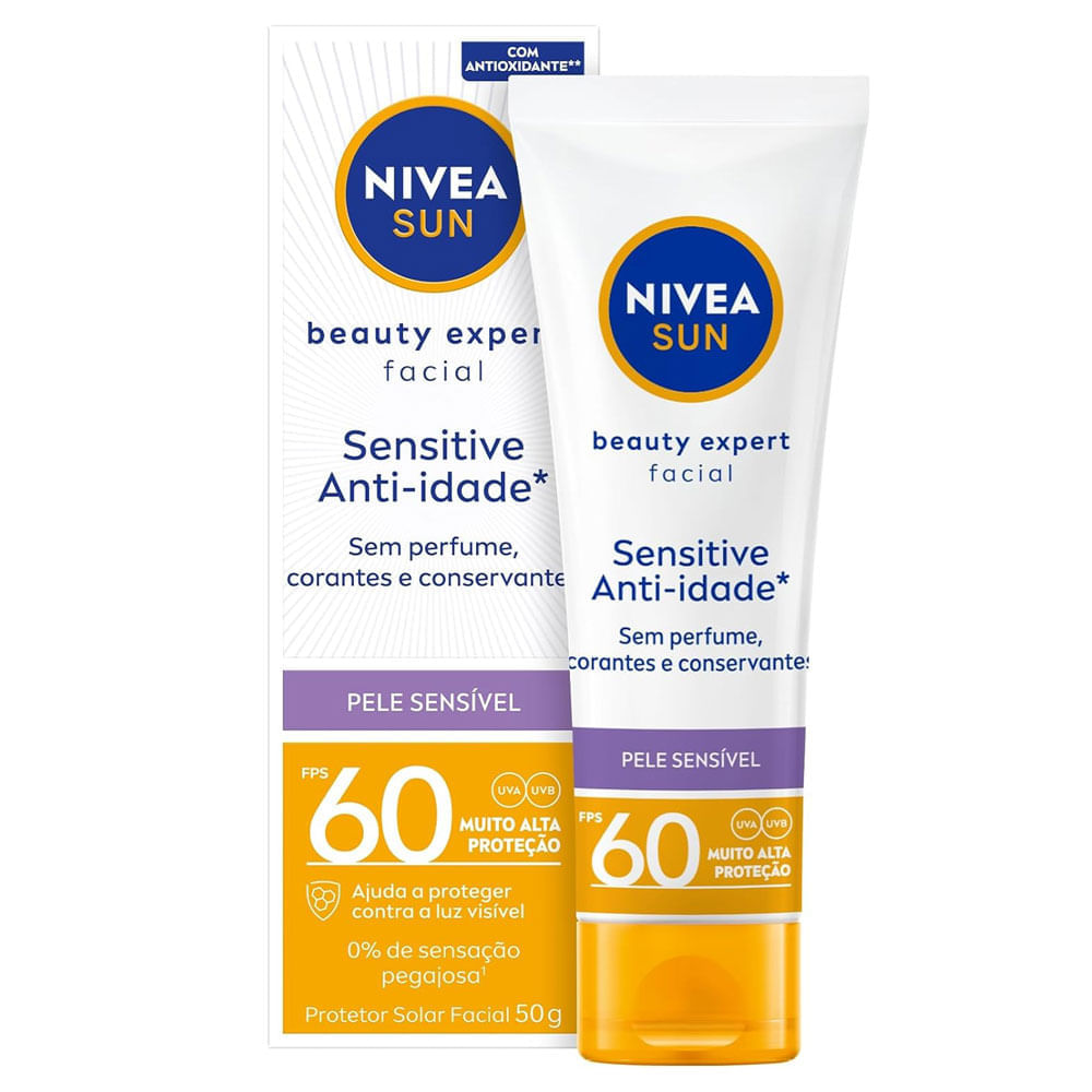 Protetor Solar Facial Nivea Sun FPS60 Sensitive 50g