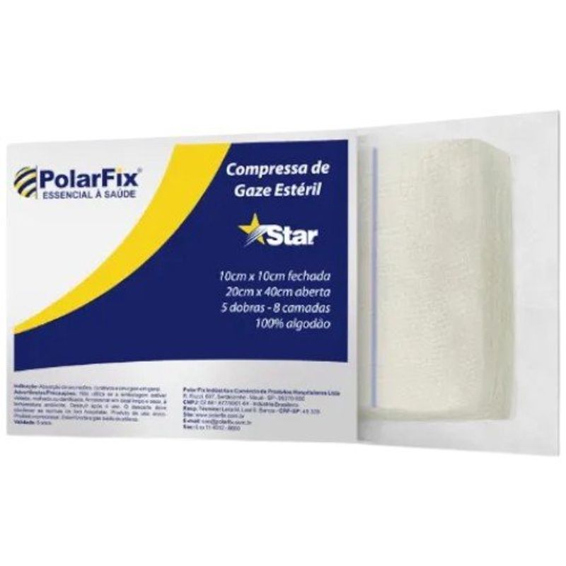 compressa de gaze polar fix 7,5x7,5cm 10 unidades (mp)