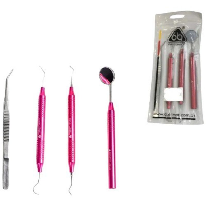 kit clínico 6b 4 peças rosa (mp)