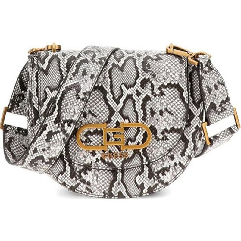 bolsa guess com alça transversal branco e preto a-bi
