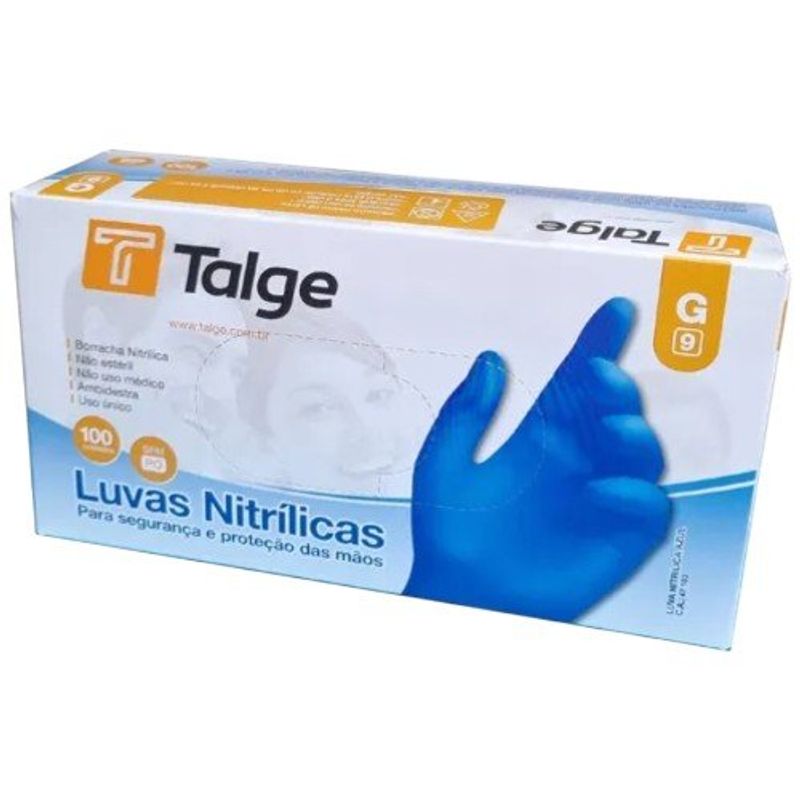 luva nitrílica talge tamanho g azul (mp)