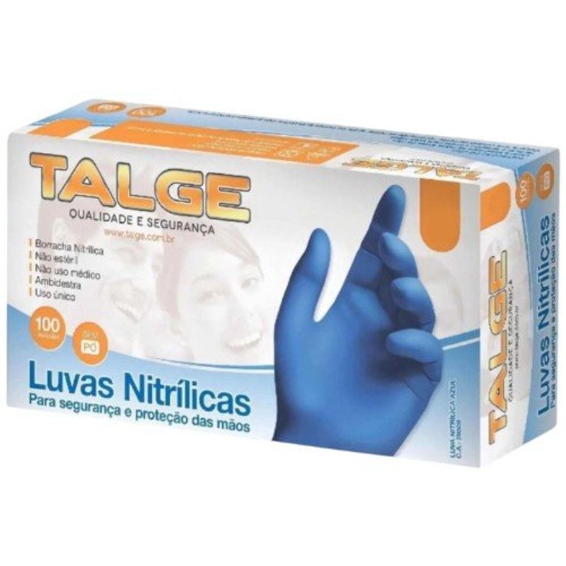 luva nitrílica talge tamanho p azul (mp)