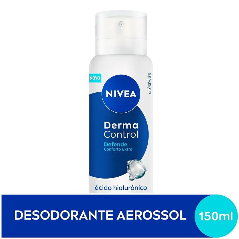 desodorante antitranspirante aerossol nivea derma control defende 72h 150ml