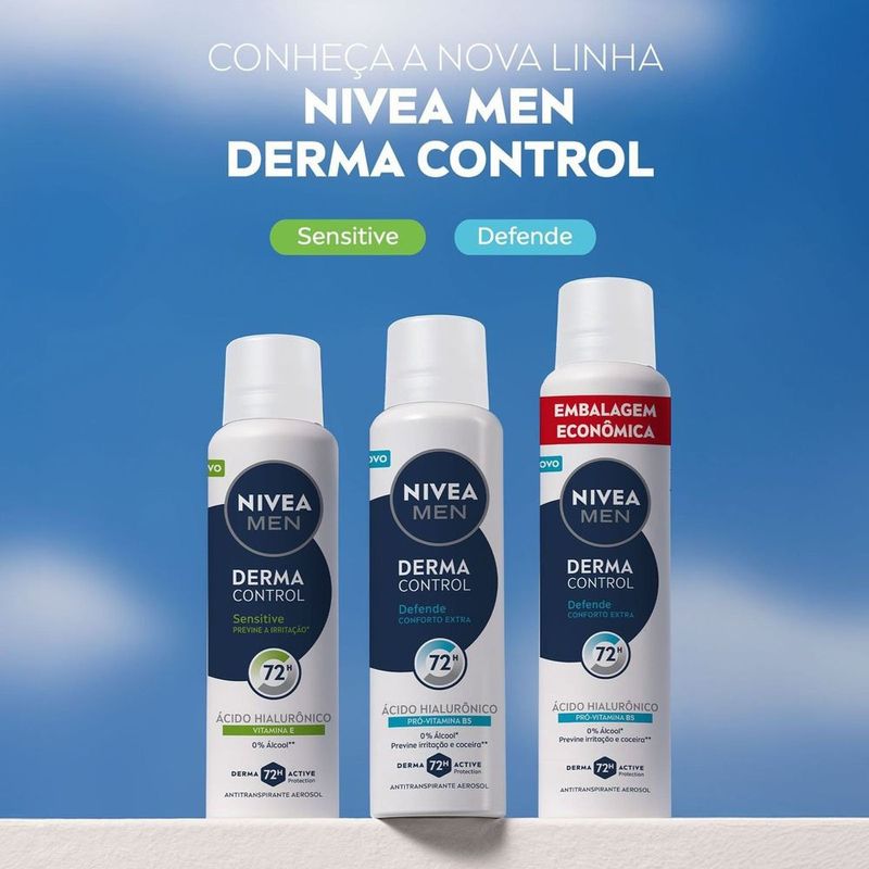 desodorante antitranspirante aerossol nivea men derma control 72h 200ml
