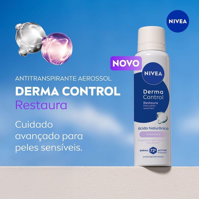 desodorante antitranspirante aerossol nivea derma control restaura 72h 150ml