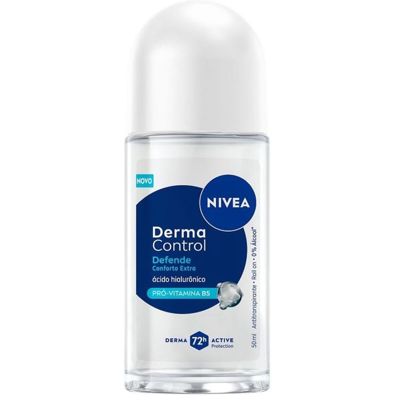 desodorante antitranspirante roll-on nivea derma control defende 72h 50ml