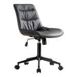 cadeira de escritório kidol & shellder altura ajustável em couro preto a-mbi