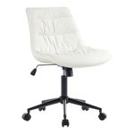 cadeira de escritório kidol & shellder altura ajustável em couro branco a-mbi