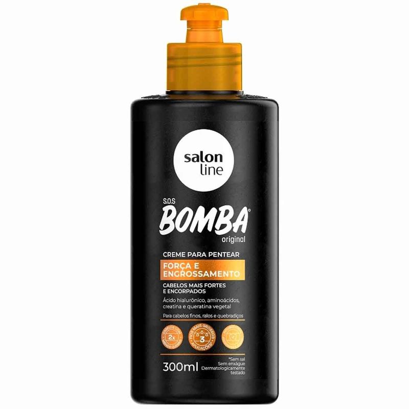 creme para pentear salon line sos bomba força e engrossamento 300ml