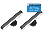 arandela popoiron led recarregável com controle remoto preto a-mbi