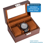 porta-joias 3 divisórias procase marrom a-mbi