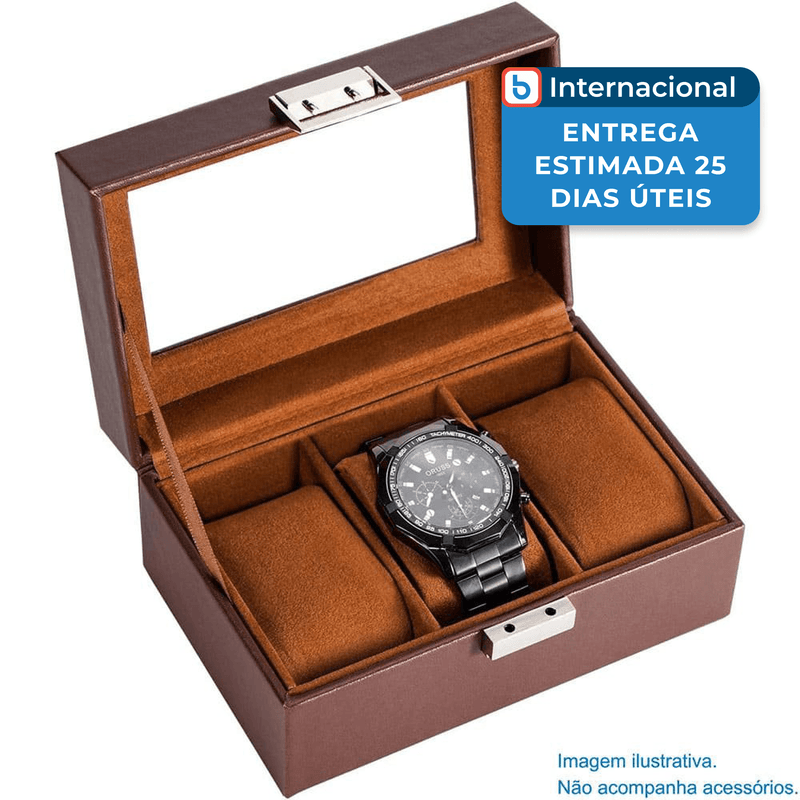 porta-joias 3 divisórias procase marrom a-mbi
