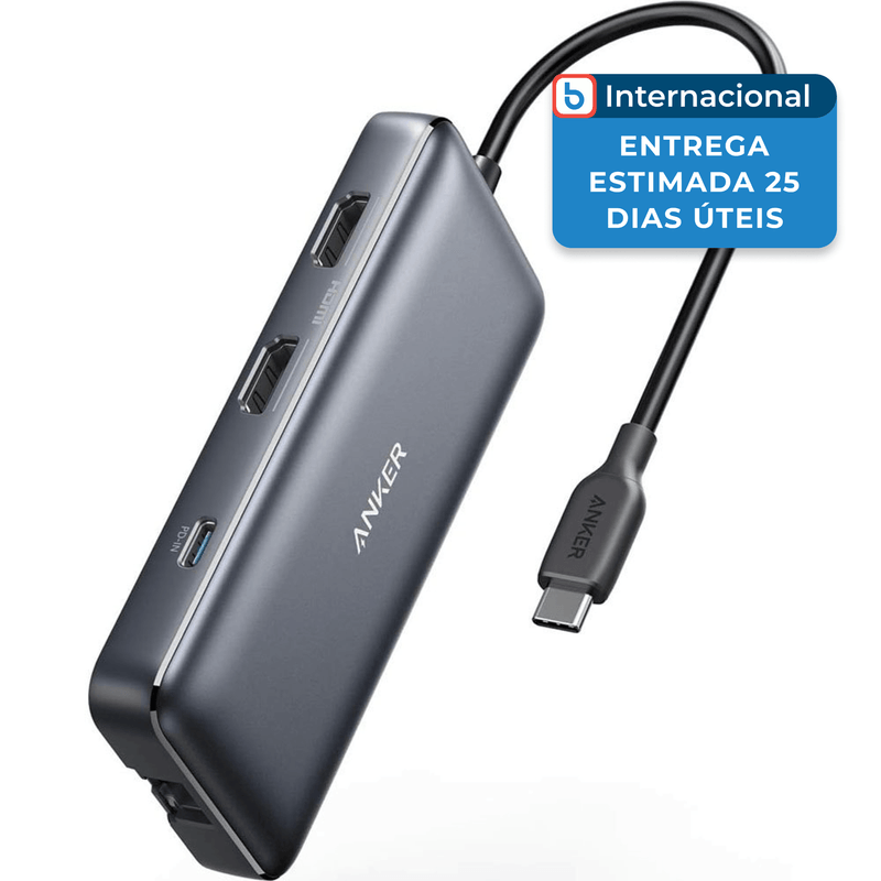 estação de encaixe 8 em 1 anker para notebook usb-c 100w 4k preto a-mbi