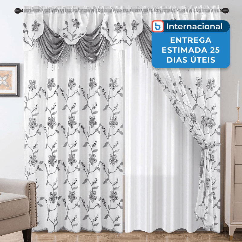 conjunto petrichor de cortinas 2 pecas 54x84 polegadas cinza a-mbi