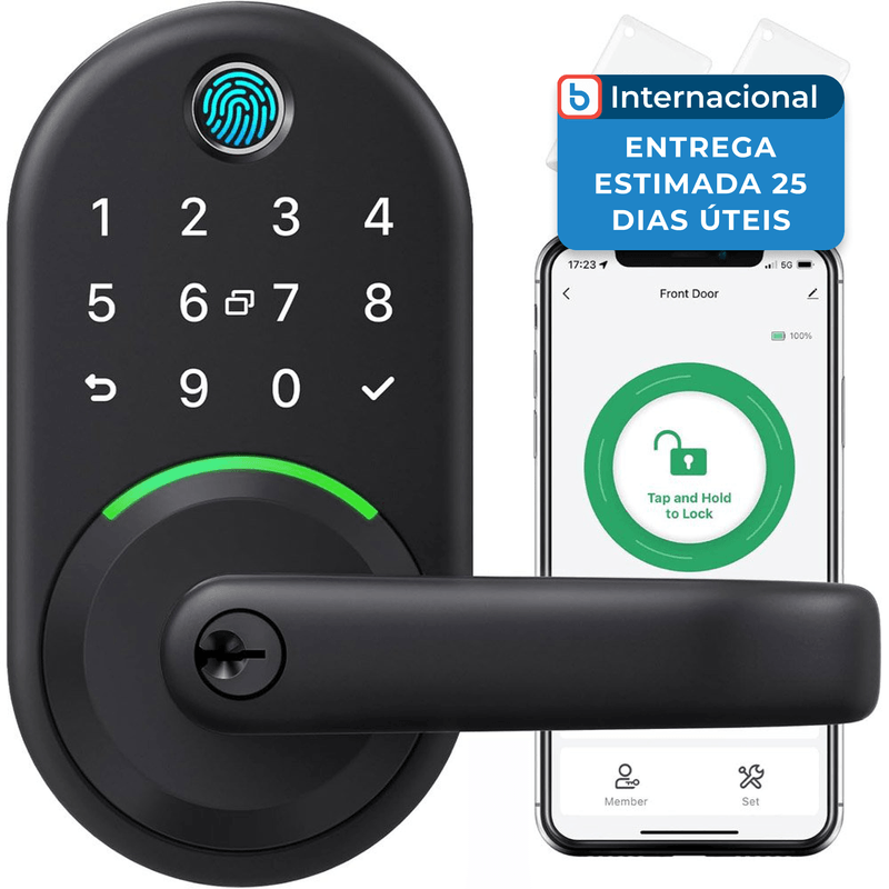 fechadura inteligente yamiry knob preto a-mbi