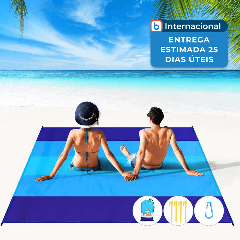 tapete impermeavel bydoll 10x9" de praia azul a-mbi