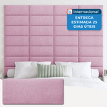 cabeceira estofada ifnow 25x61cm com 9 painéis rosa a-mbi