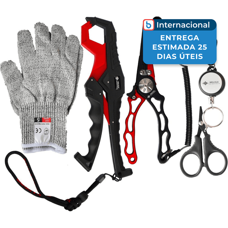 alicate brilisle pesca 4 peças vermelho a-mbi