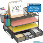 organizador de mesa marbrasse com 4 andares preto a-mbi