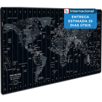 mousepad mapa mundi jialong grande preto a-mbi