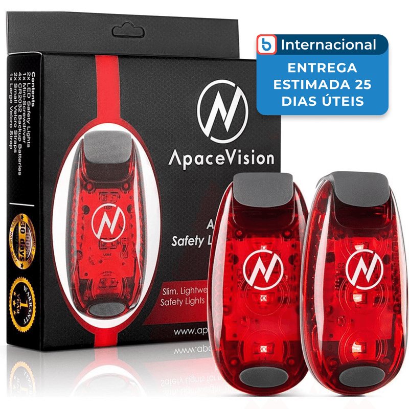 kit leds de segurança para bicicleta 2 unidades apace vision vermelho a-mbi