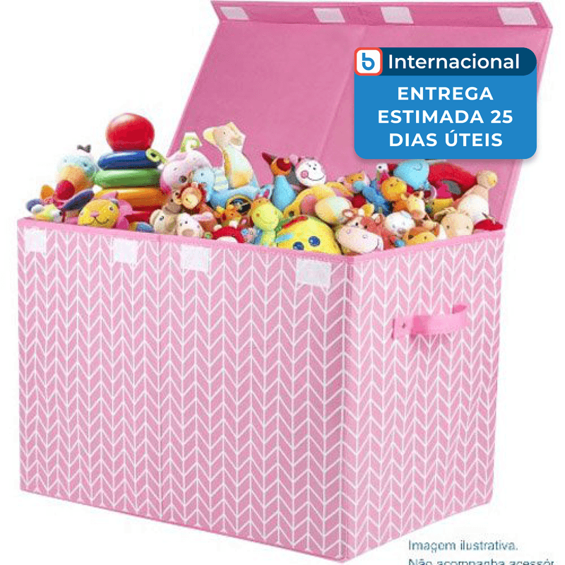 baú para brinquedos mayniu rosa a-mbi