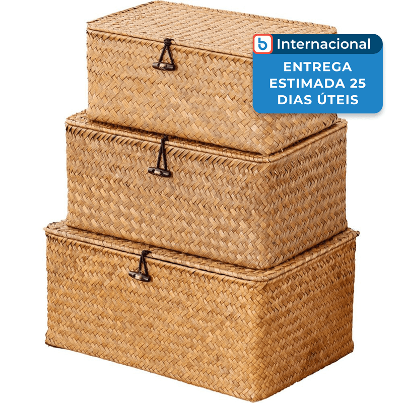 conjunto de caixas organizadoras 3 unidades nonam natural a-mbi