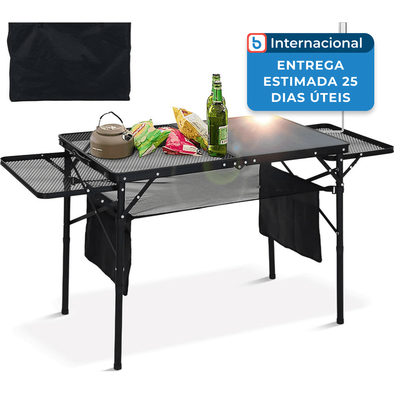 mesa para churrasco com painel solar de 45w bolsa ajustavel workoot preto a-mbi